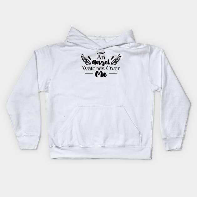 An Angel Watches Over Me . black version Kids Hoodie by SHOP-PEOPLE